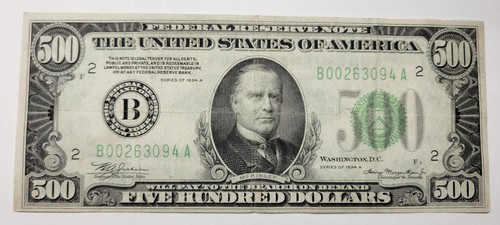 1934 500 frn banconota - $500,